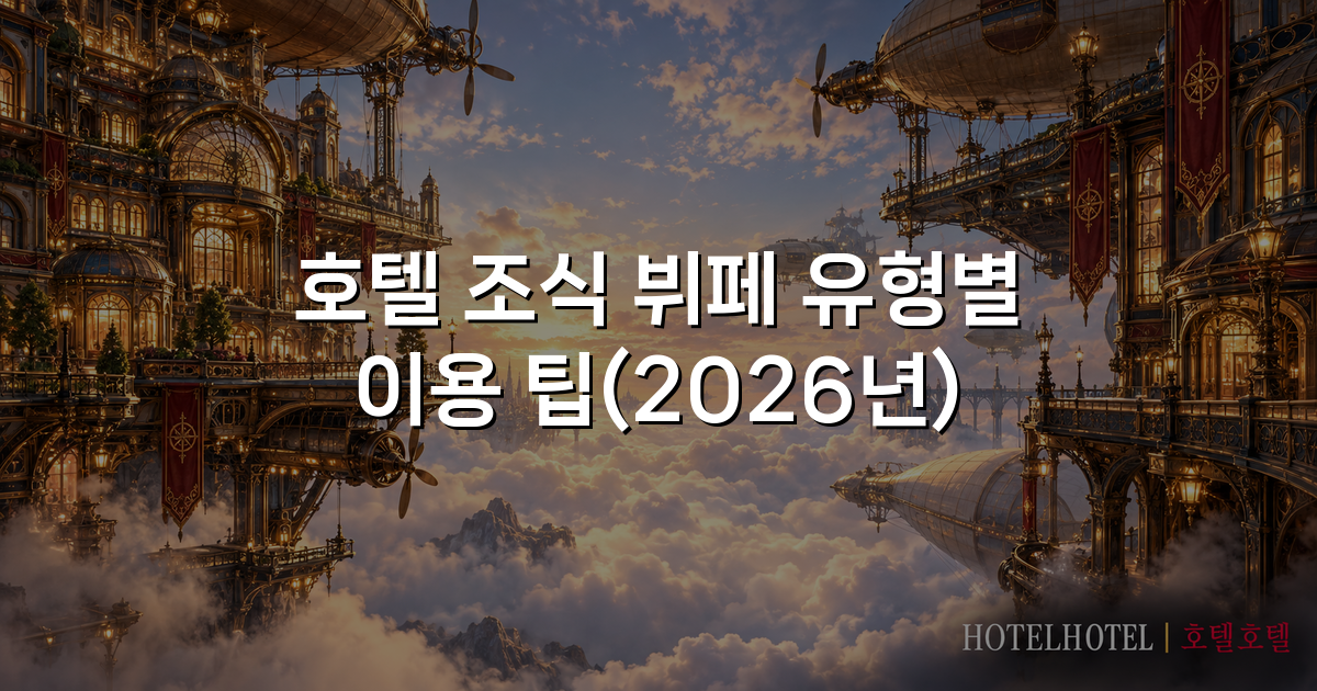 호텔 조식 뷔페 유형별 이용 팁(2026년)