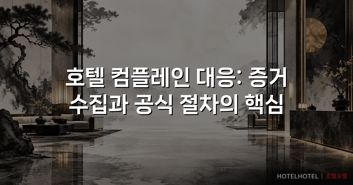 호텔 컴플레인 대응: 증거 수집과 공식 절차의 핵심