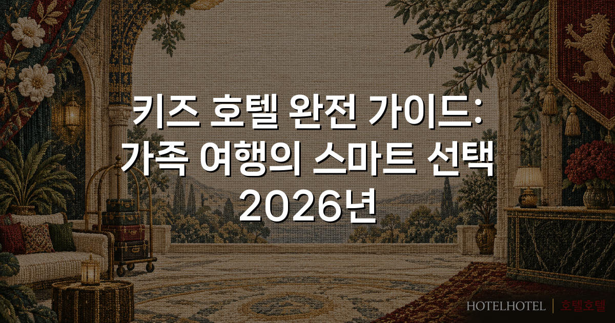키즈 호텔 완전 가이드: 가족 여행의 스마트 선택 2026년