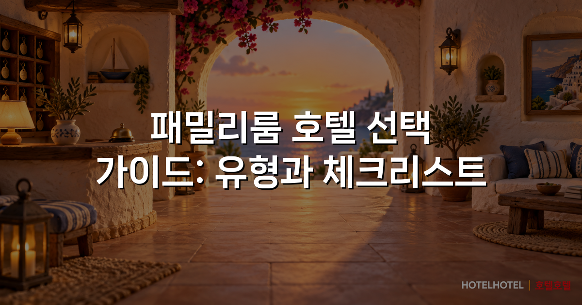 패밀리룸 호텔 선택 가이드: 유형과 체크리스트