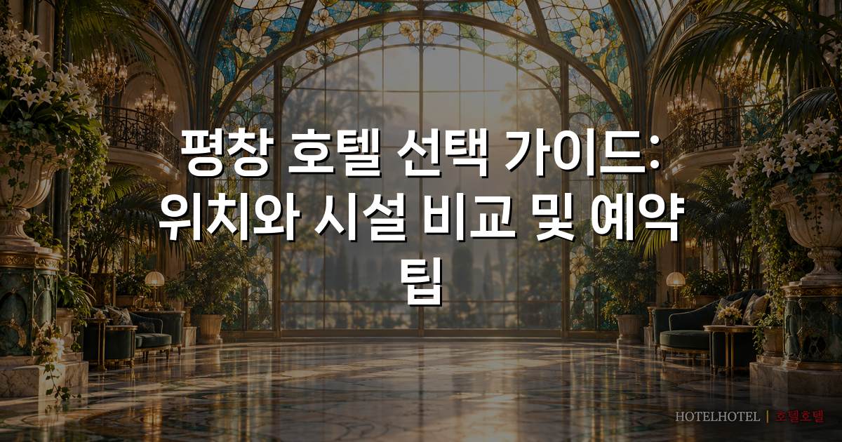 평창 호텔 선택 가이드: 위치와 시설 비교 및 예약 팁