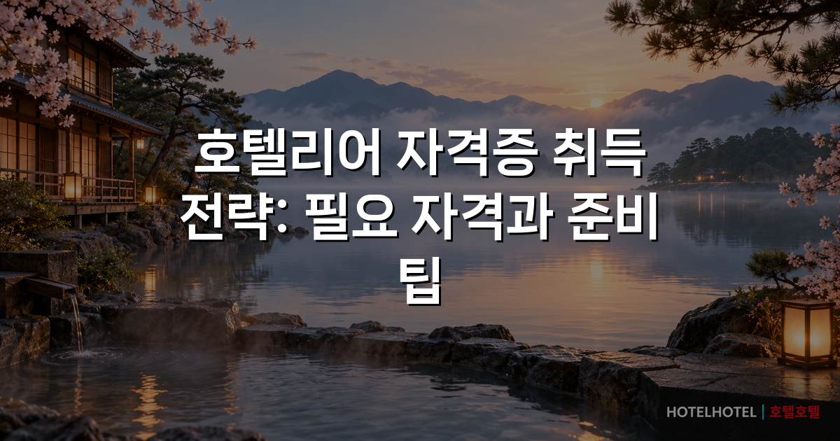 호텔리어 자격증 취득 전략: 필요 자격과 준비 팁