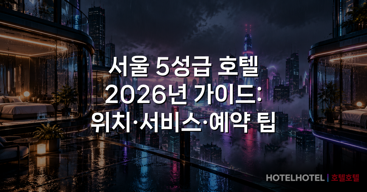 서울 5성급 호텔 2026년 가이드: 위치·서비스·예약 팁