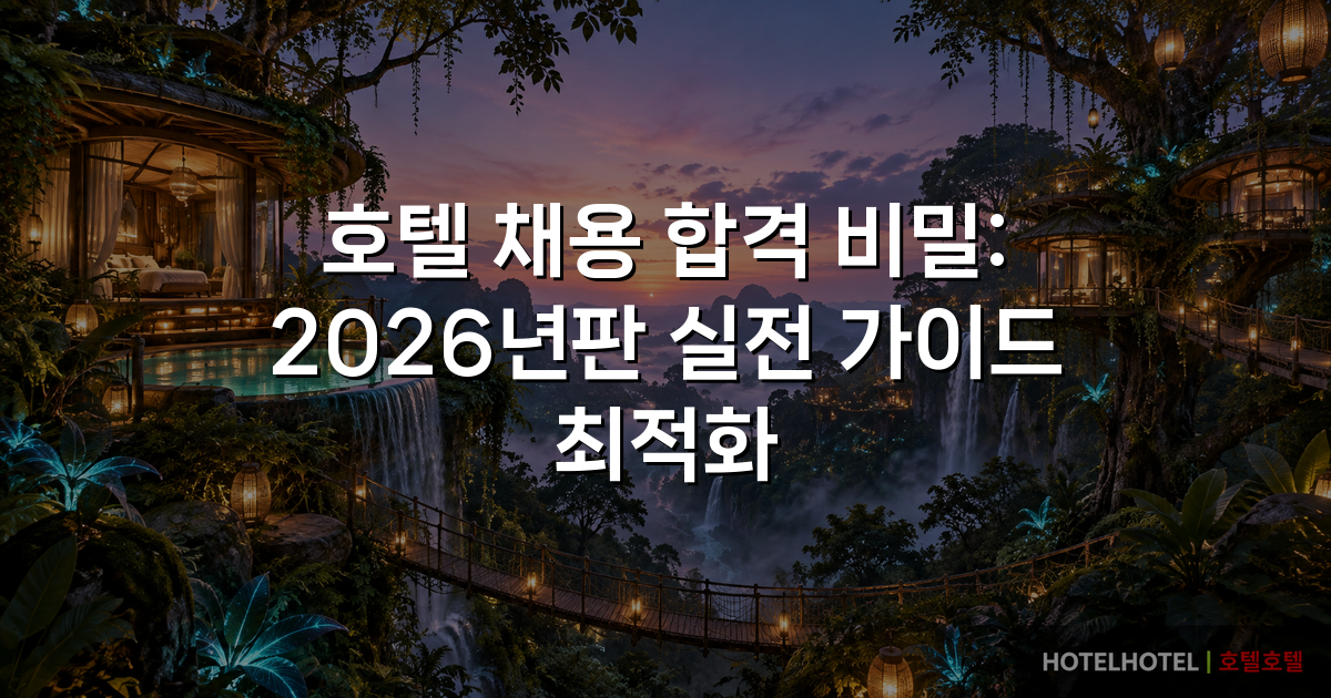 호텔 채용 합격 비밀: 2026년판 실전 가이드 최적화