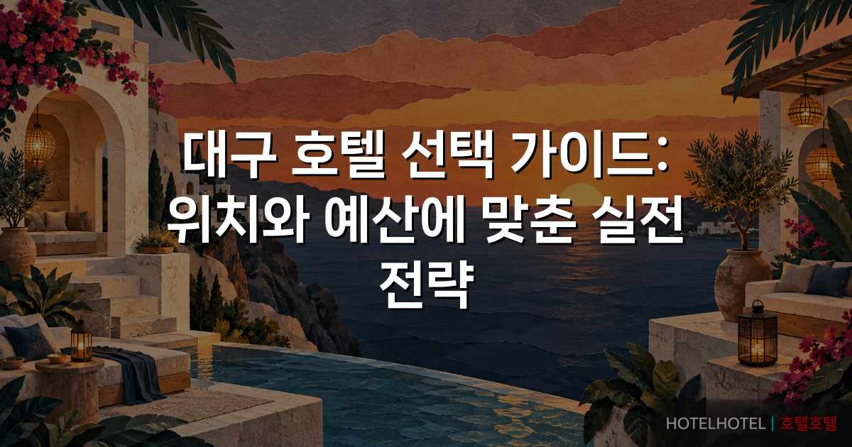 대구 호텔 선택 가이드: 위치와 예산에 맞춘 실전 전략