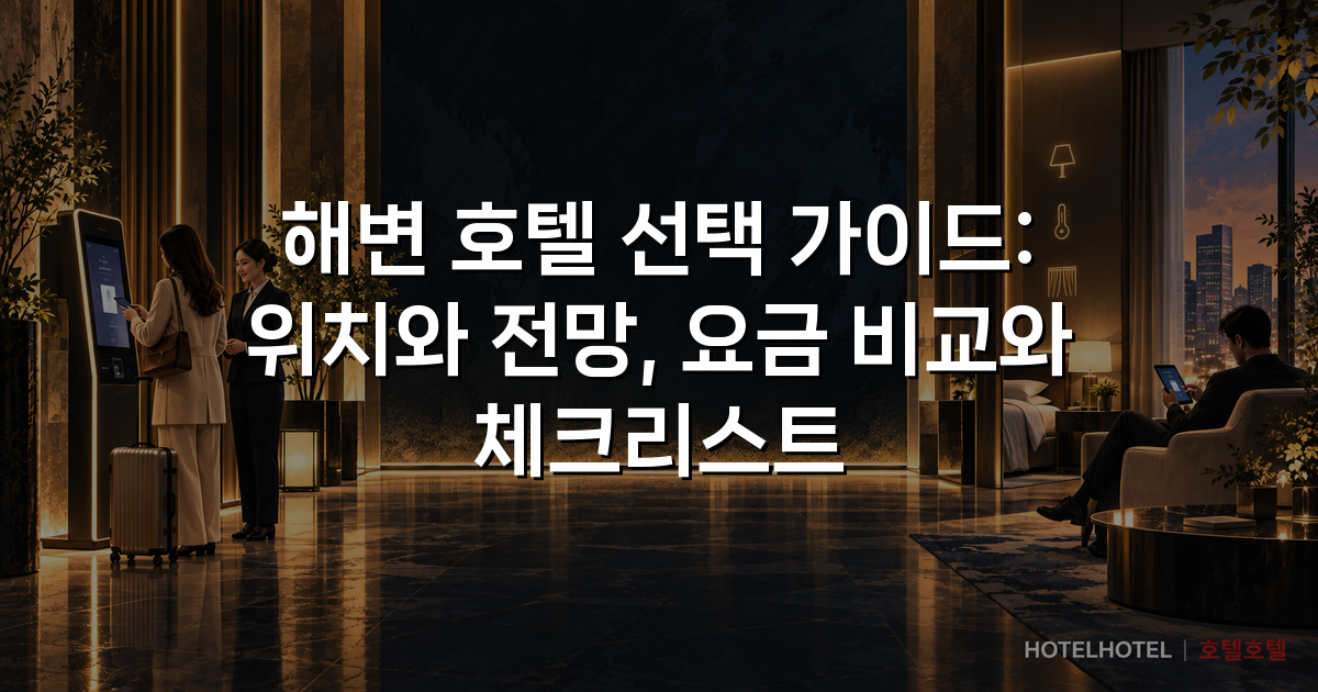 해변 호텔 선택 가이드: 위치와 전망, 요금 비교와 체크리스트