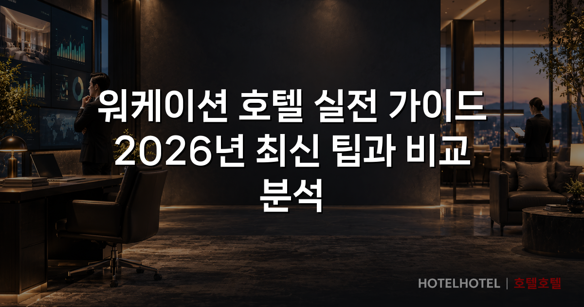워케이션 호텔 실전 가이드 2026년 최신 팁과 비교 분석