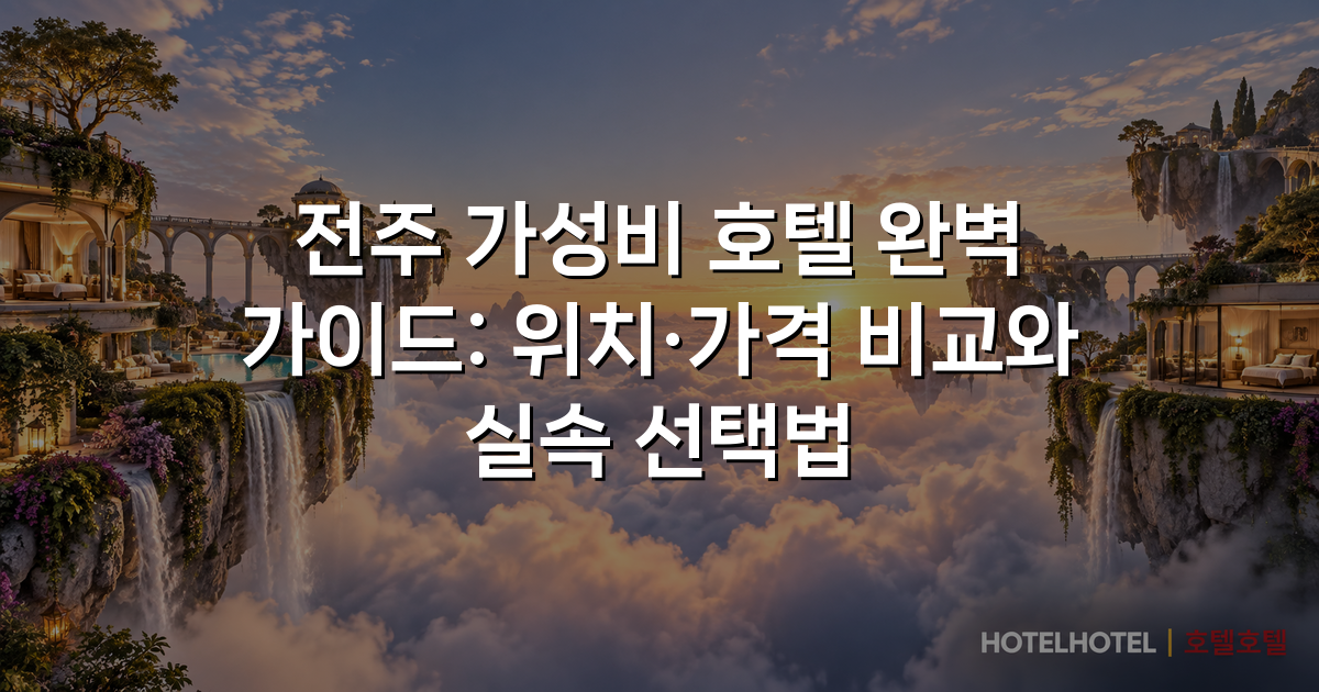 전주 가성비 호텔 완벽 가이드: 위치·가격 비교와 실속 선택법