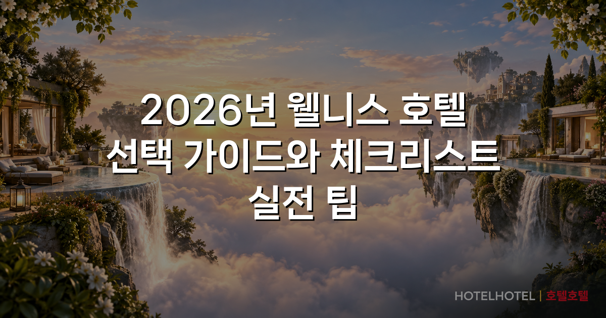2026년 웰니스 호텔 선택 가이드와 체크리스트 실전 팁 2026년 웰니스 호텔 선택 가이드와 체크리스트 실전 팁