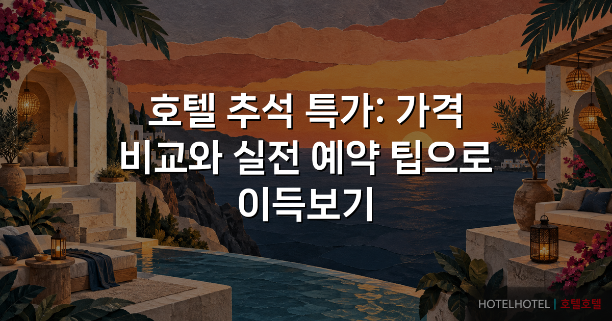 호텔 추석 특가: 가격 비교와 실전 예약 팁으로 이득보기 호텔 추석 특가: 가격 비교와 실전 예약 팁으로 이득보기