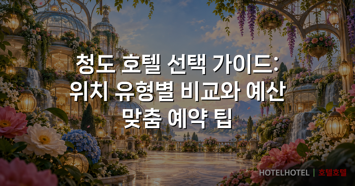청도 호텔 선택 가이드: 위치 유형별 비교와 예산 맞춤 예약 팁