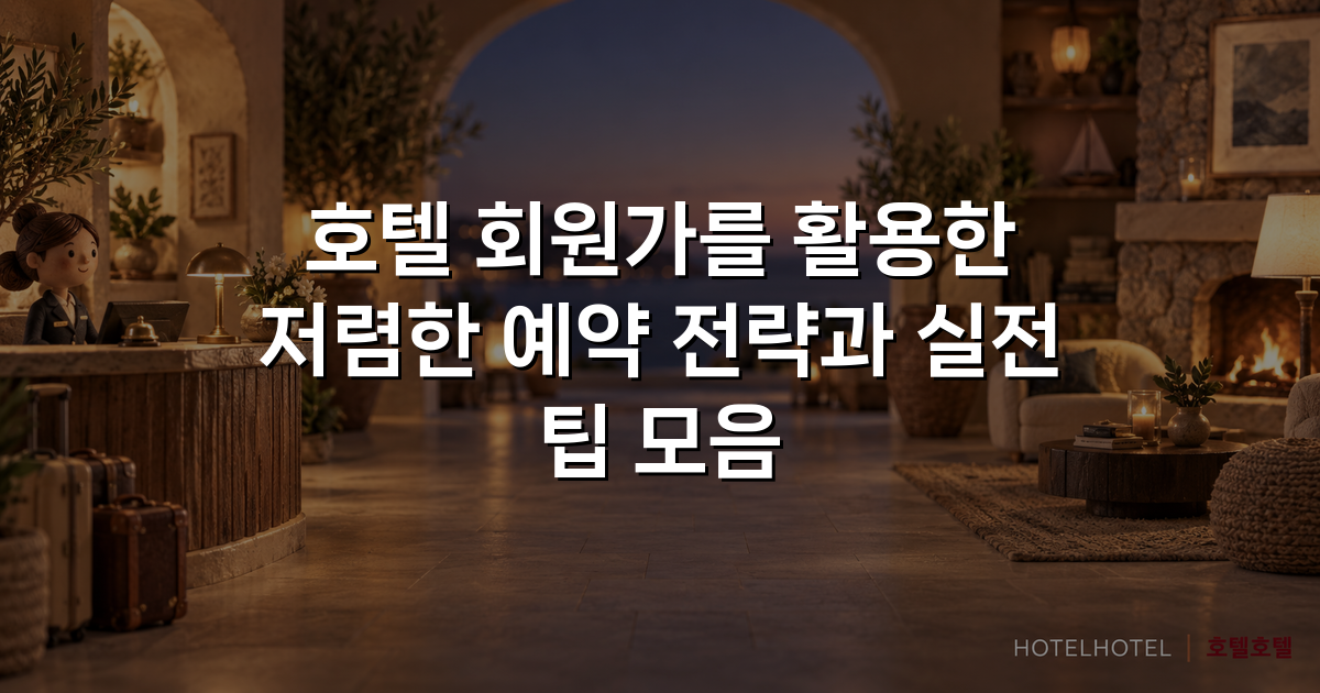 호텔 회원가를 활용한 저렴한 예약 전략과 실전 팁 모음