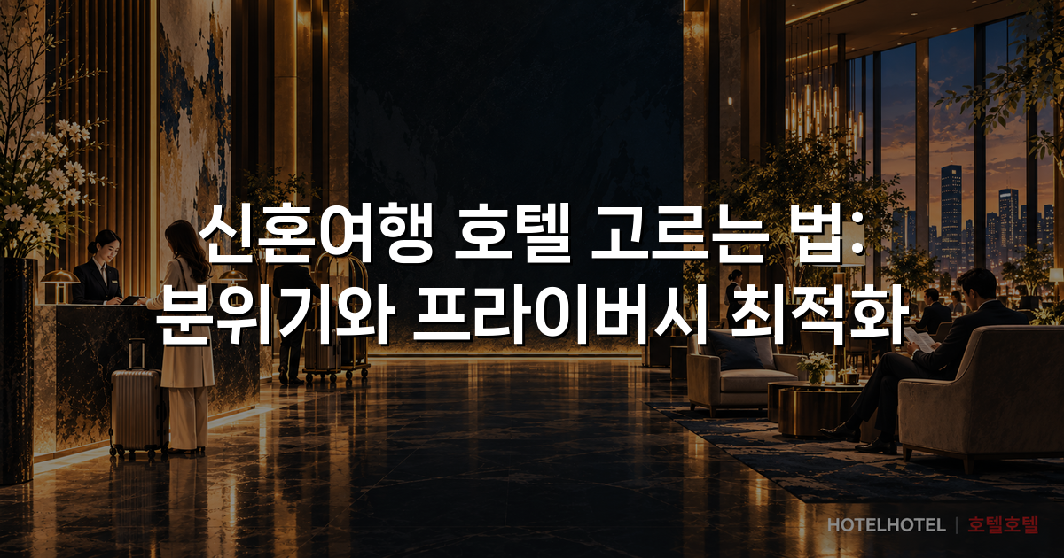 신혼여행 호텔 고르는 법: 분위기와 프라이버시 최적화