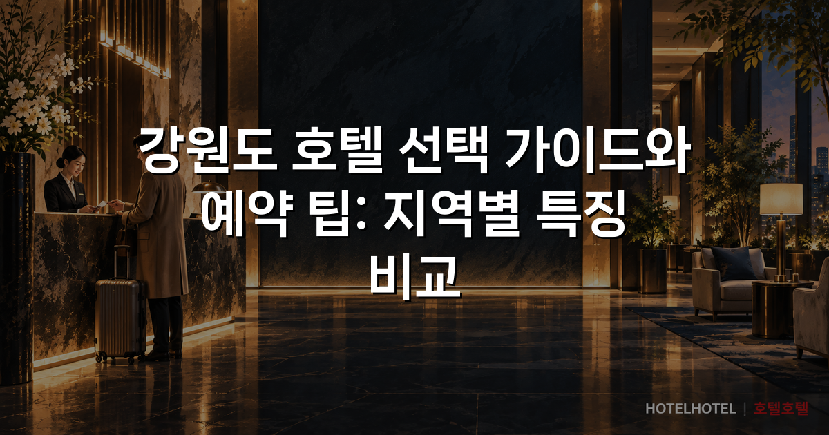 강원도 호텔 선택 가이드와 예약 팁: 지역별 특징 비교