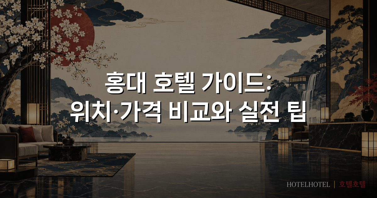 홍대 호텔 가이드: 위치·가격 비교와 실전 팁