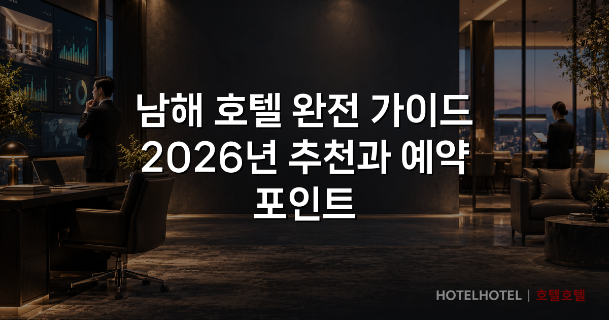 남해 호텔 완전 가이드 2026년 추천과 예약 포인트