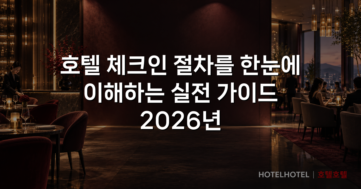 호텔 체크인 절차를 한눈에 이해하는 실전 가이드 2026년