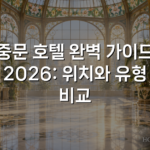 중문 호텔 완벽 가이드 2026: 위치와 유형 비교