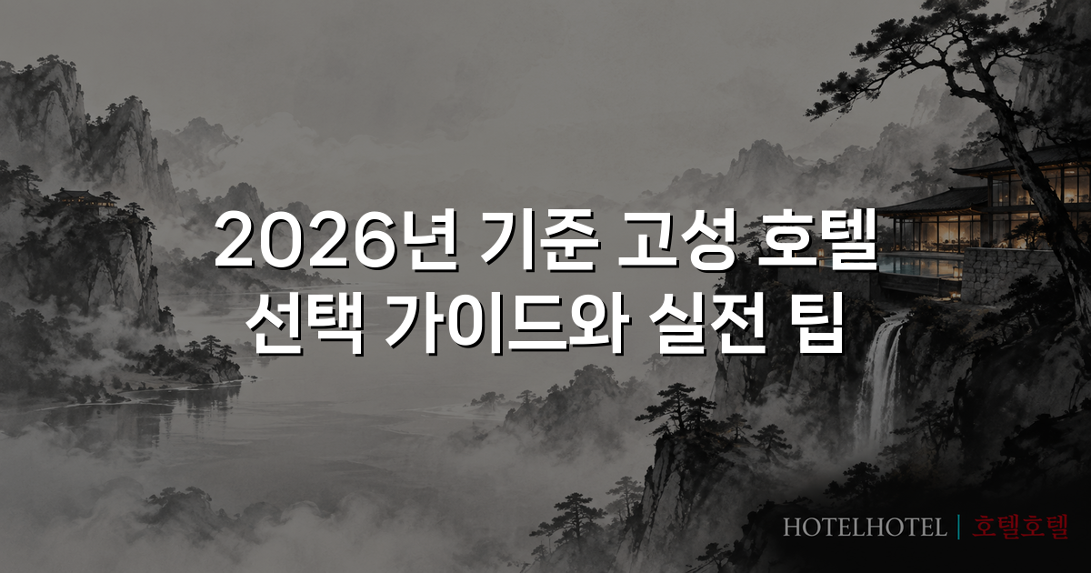 2026년 기준 고성 호텔 선택 가이드와 실전 팁