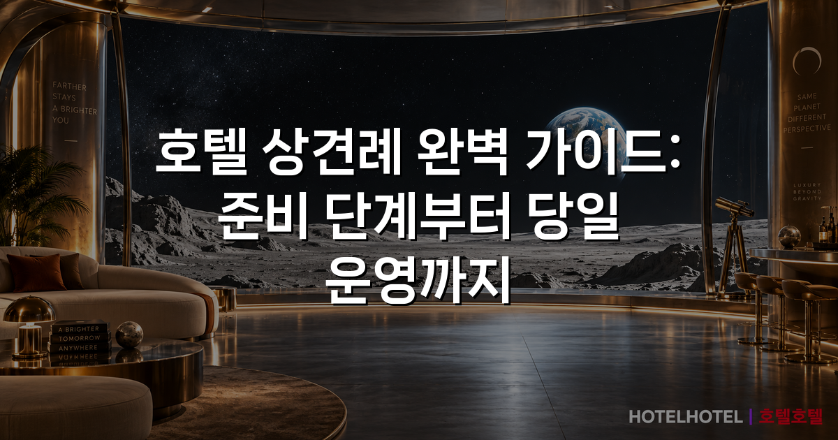 호텔 상견례 완벽 가이드: 준비 단계부터 당일 운영까지