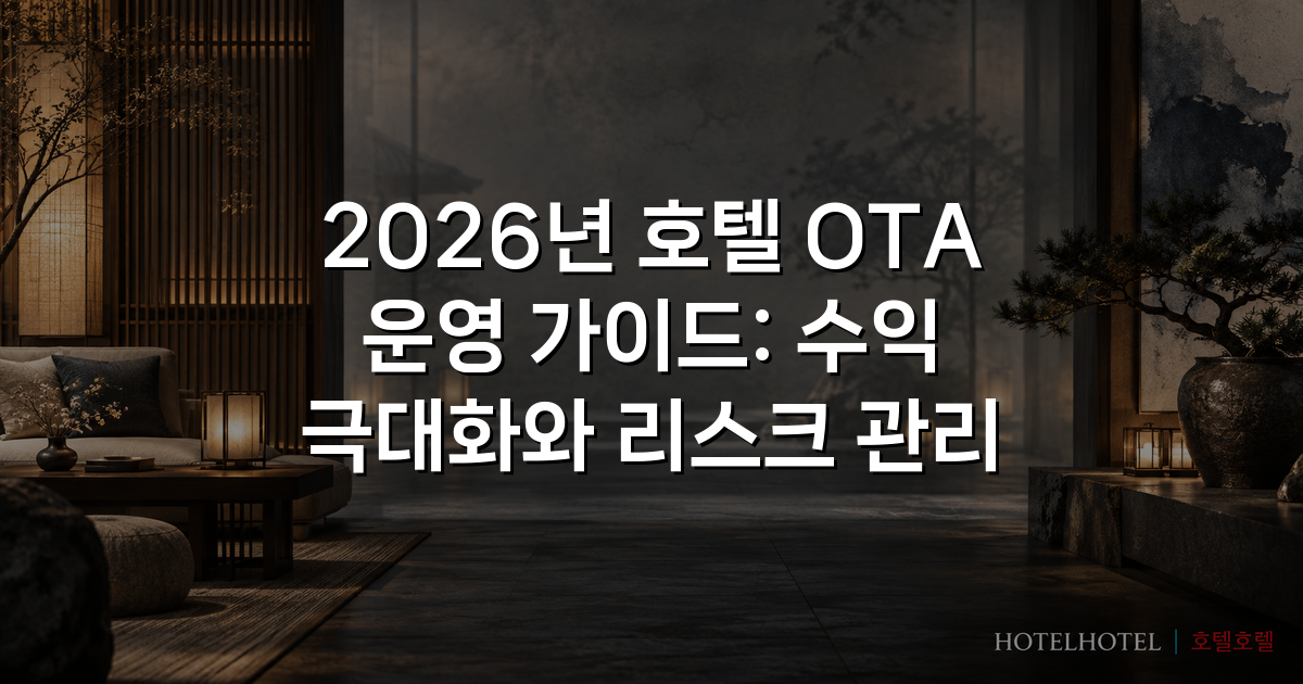 2026년 호텔 OTA 운영 가이드: 수익 극대화와 리스크 관리