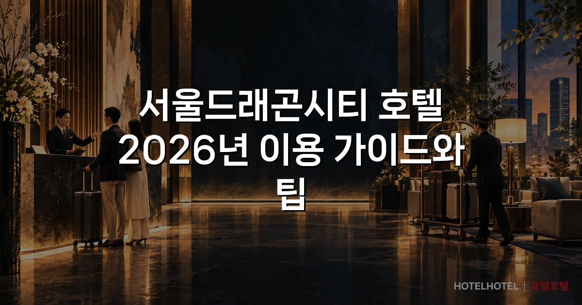 서울드래곤시티 호텔 2026년 이용 가이드와 팁