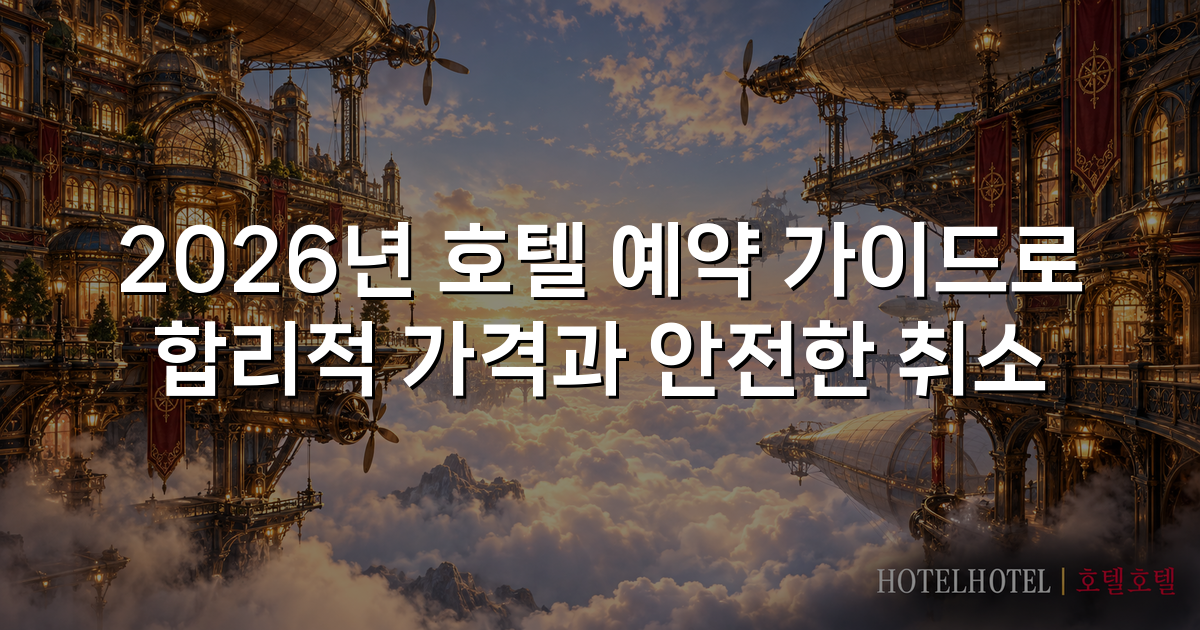 2026년 호텔 예약 가이드로 합리적 가격과 안전한 취소