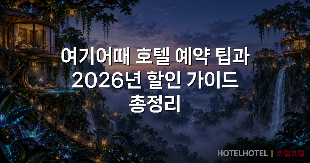 여기어때 호텔 예약 팁과 2026년 할인 가이드 총정리
