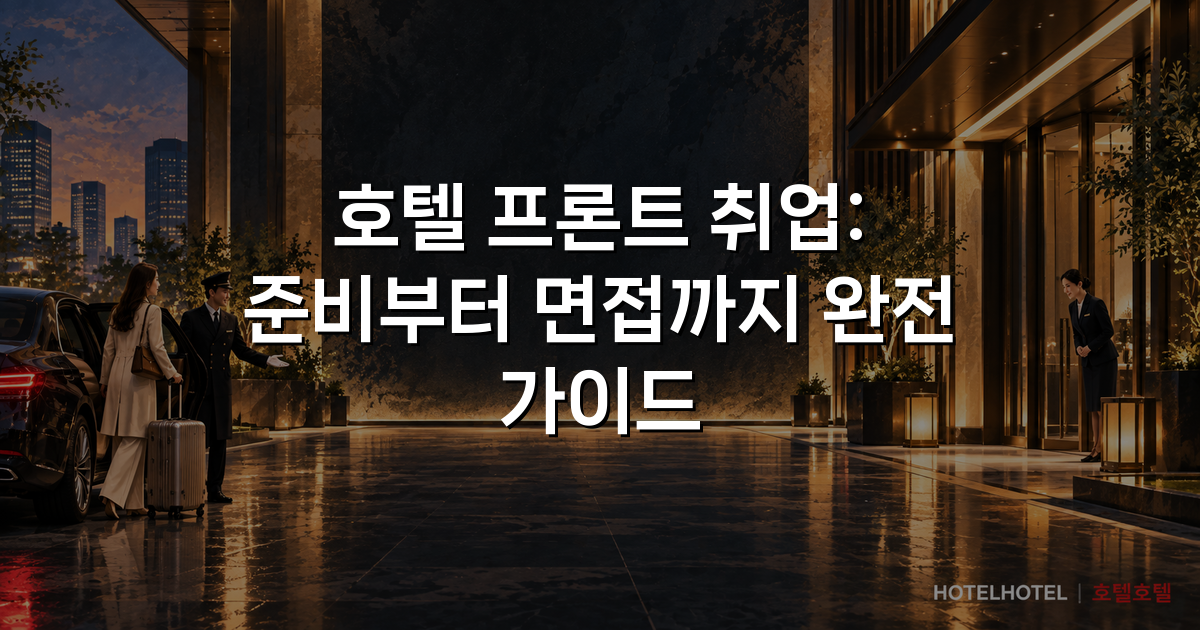 호텔 프론트 취업: 준비부터 면접까지 완전 가이드