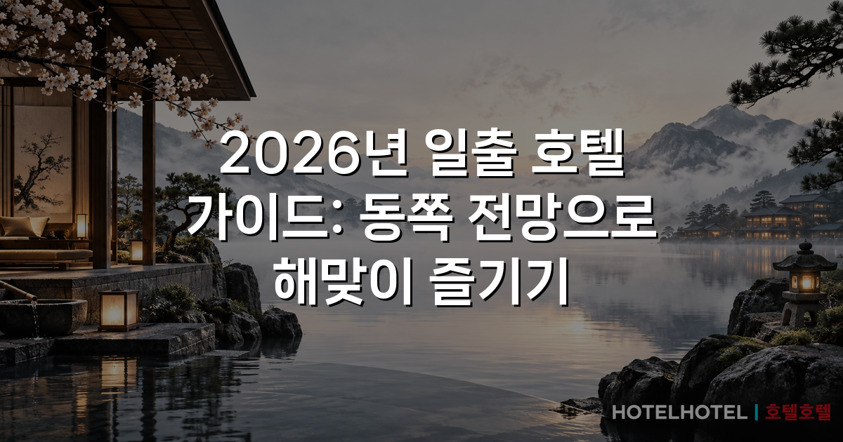 2026년 일출 호텔 가이드: 동쪽 전망으로 해맞이 즐기기