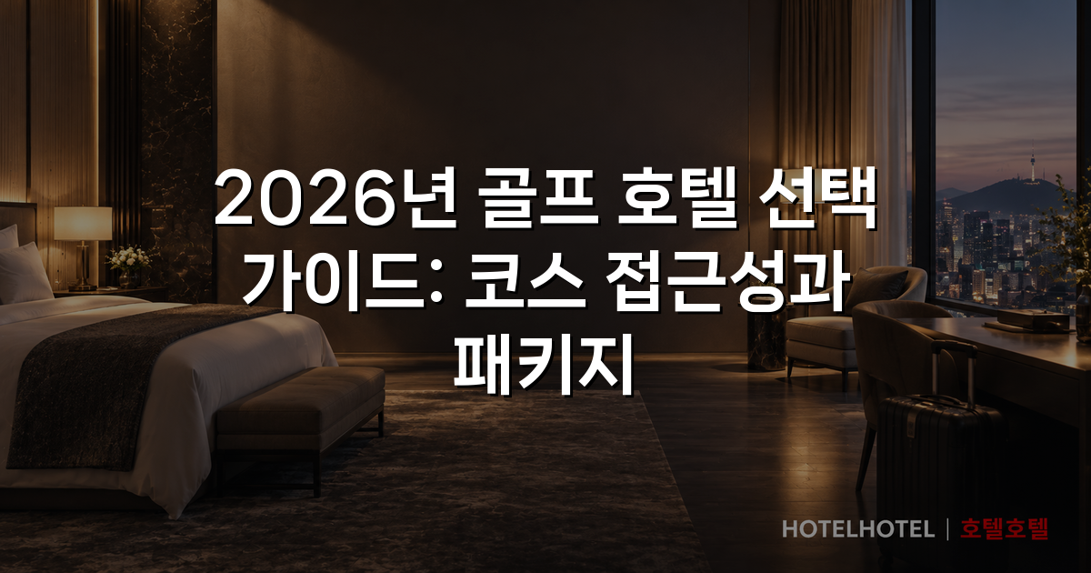 2026년 골프 호텔 선택 가이드: 코스 접근성과 패키지 2026년 골프 호텔 선택 가이드: 코스 접근성과 패키지