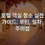 호텔 객실 청소 실전 가이드: 루틴, 절차, 주의점