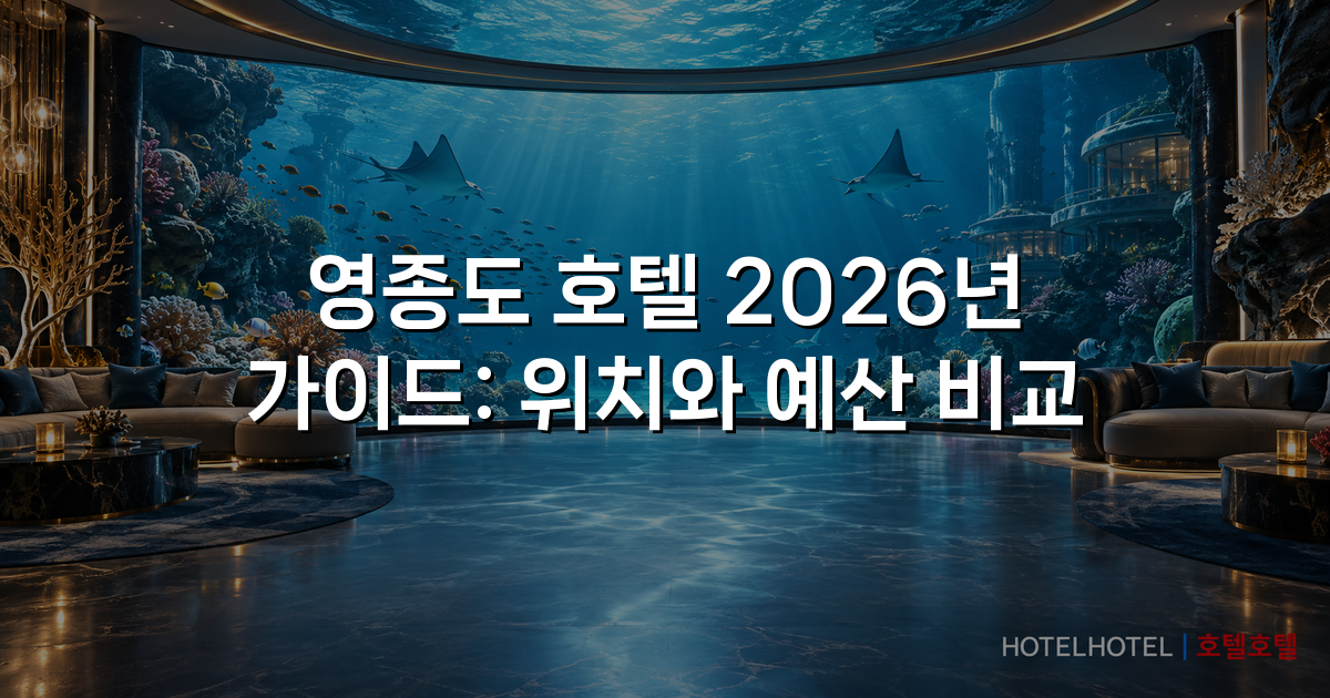 영종도 호텔 2026년 가이드: 위치와 예산 비교