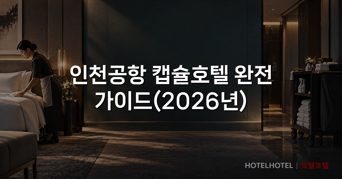 인천공항 캡슐호텔 완전 가이드(2026년)