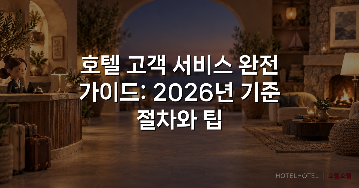 호텔 고객 서비스 완전 가이드: 2026년 기준 절차와 팁