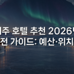제주 호텔 추천 2026년 완전 가이드: 예산·위치별 제주 호텔 추천 2026년 완전 가이드: 예산·위치별