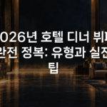 2026년 호텔 디너 뷔페 완전 정복: 유형과 실전 팁 2026년 호텔 디너 뷔페 완전 정복: 유형과 실전 팁