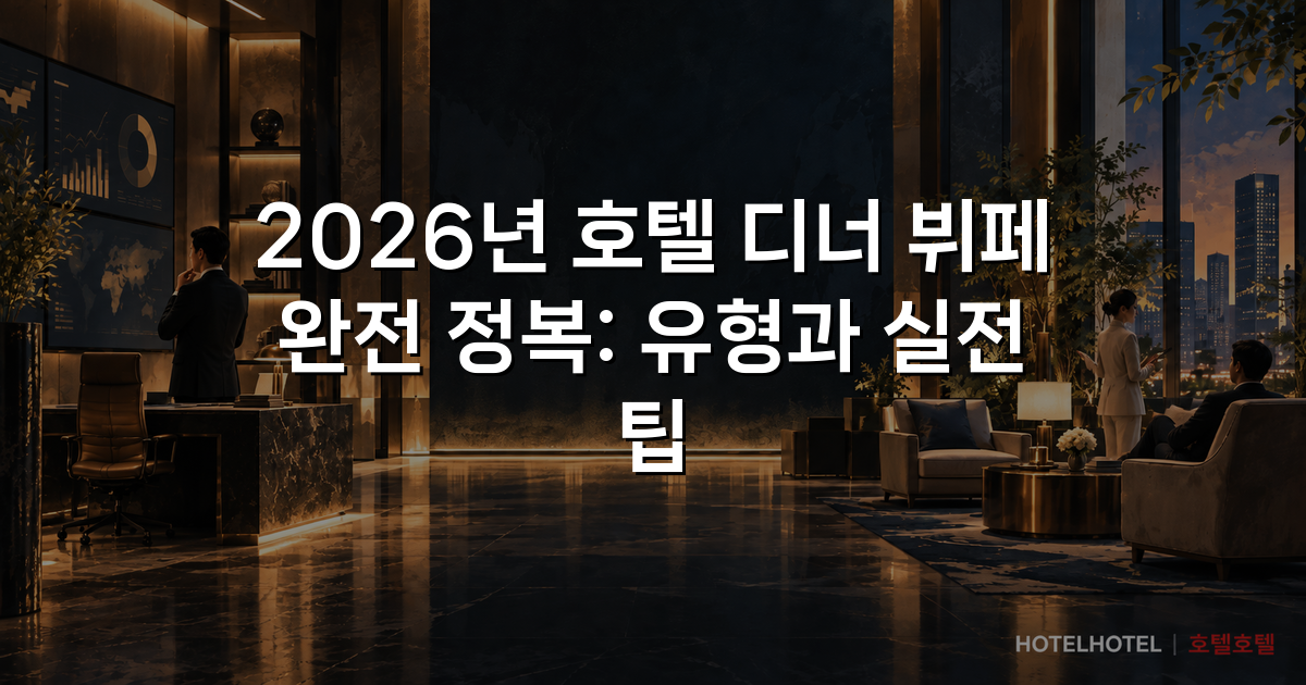 2026년 호텔 디너 뷔페 완전 정복: 유형과 실전 팁 2026년 호텔 디너 뷔페 완전 정복: 유형과 실전 팁