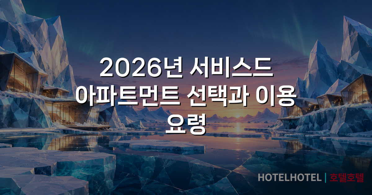 2026년 서비스드 아파트먼트 선택과 이용 요령