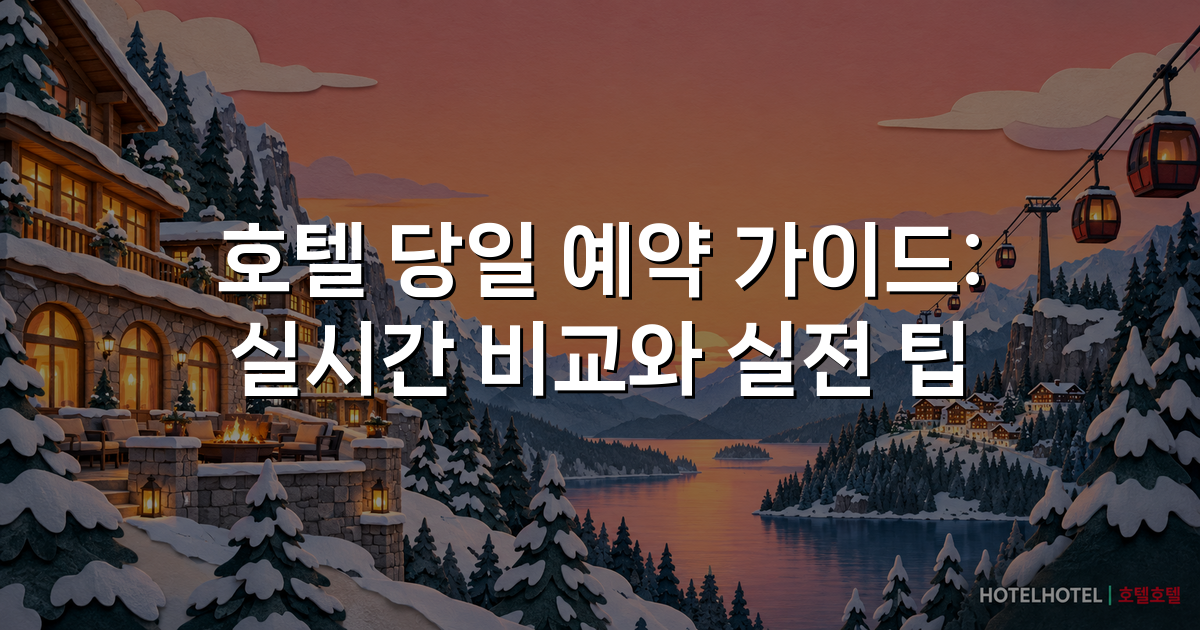 호텔 당일 예약 가이드: 실시간 비교와 실전 팁
