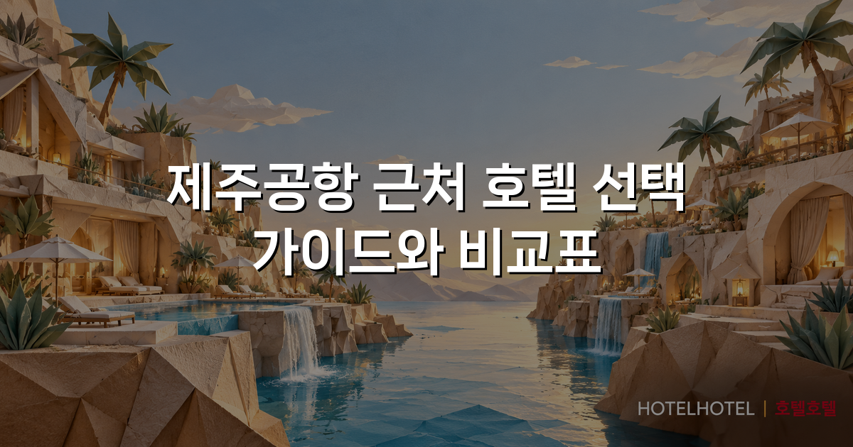 제주공항 근처 호텔 선택 가이드와 비교표