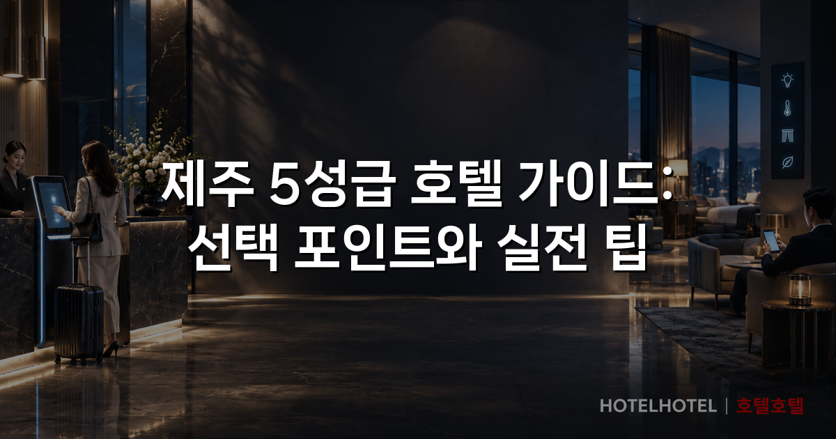 제주 5성급 호텔 가이드: 선택 포인트와 실전 팁