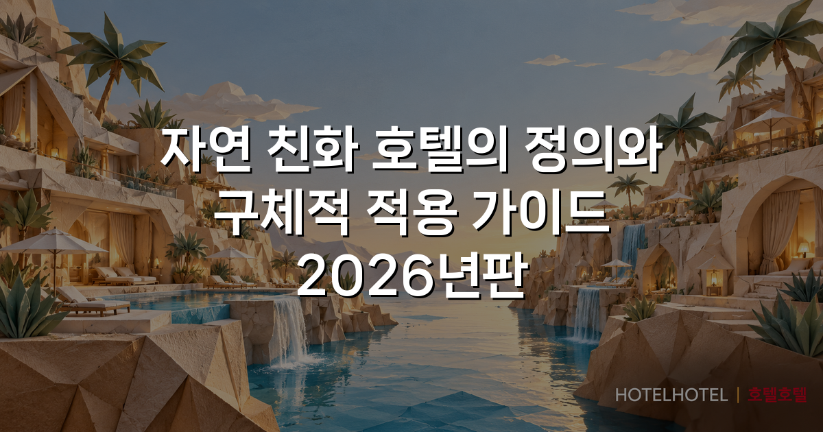 자연 친화 호텔의 정의와 구체적 적용 가이드 2026년판