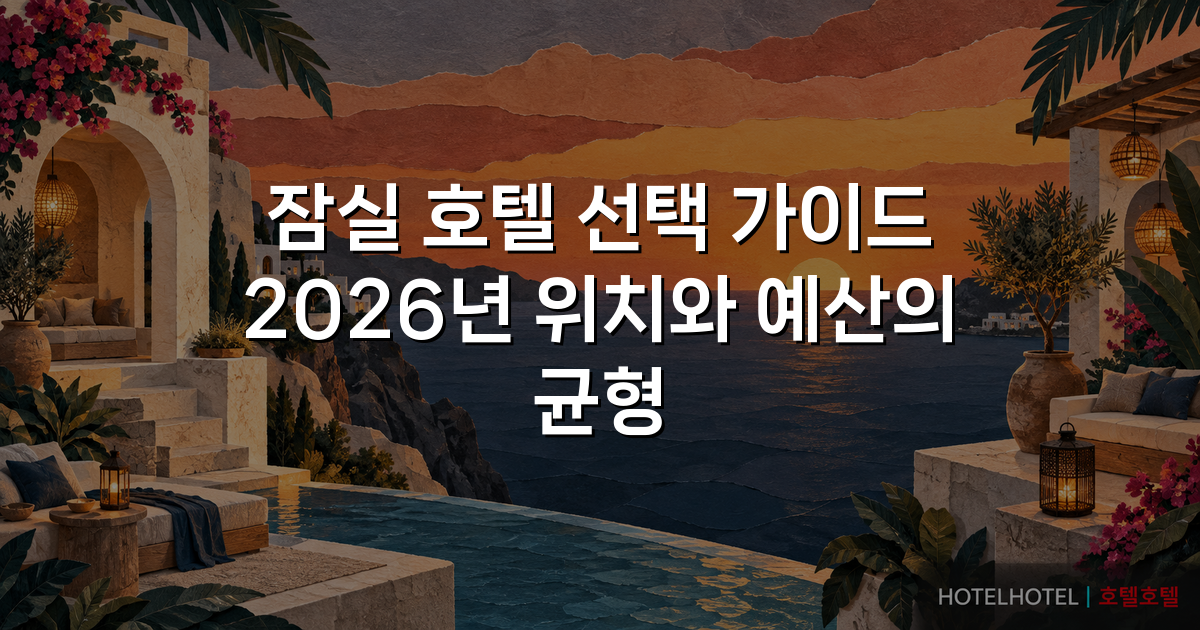 잠실 호텔 선택 가이드 2026년 위치와 예산의 균형