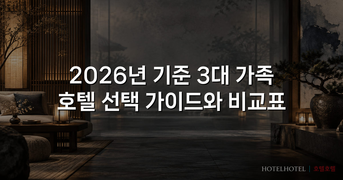 2026년 기준 3대 가족 호텔 선택 가이드와 비교표