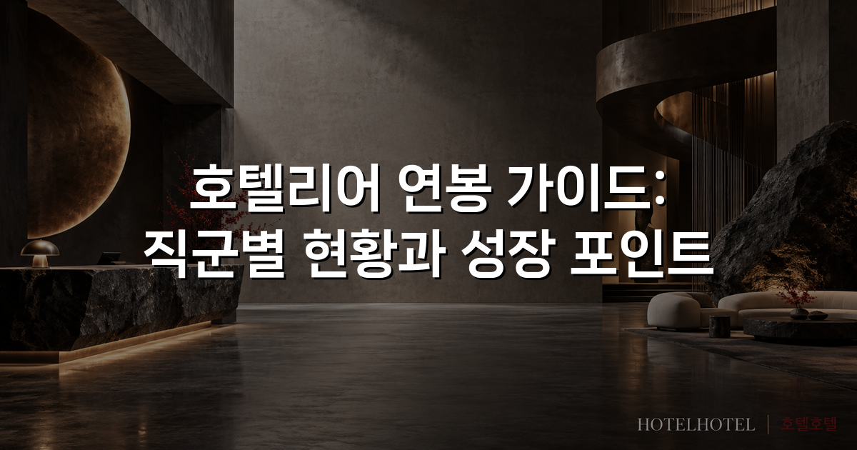 호텔리어 연봉 가이드: 직군별 현황과 성장 포인트