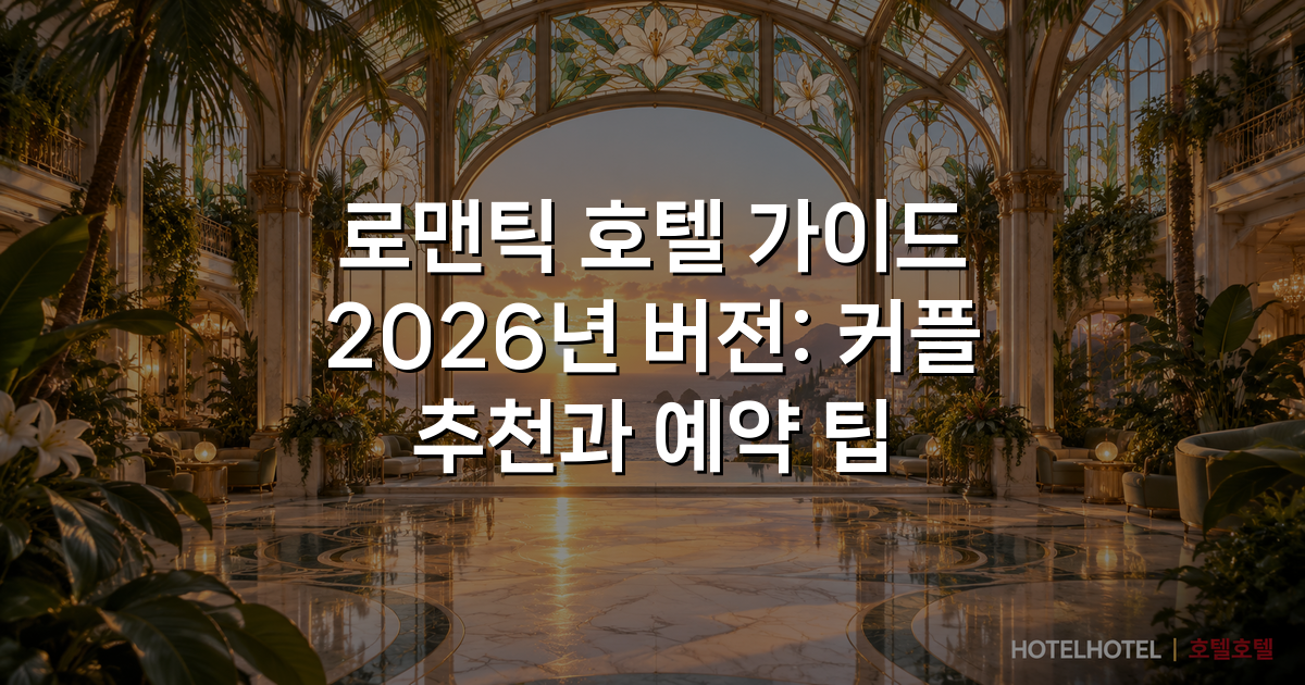 로맨틱 호텔 가이드 2026년 버전: 커플 추천과 예약 팁