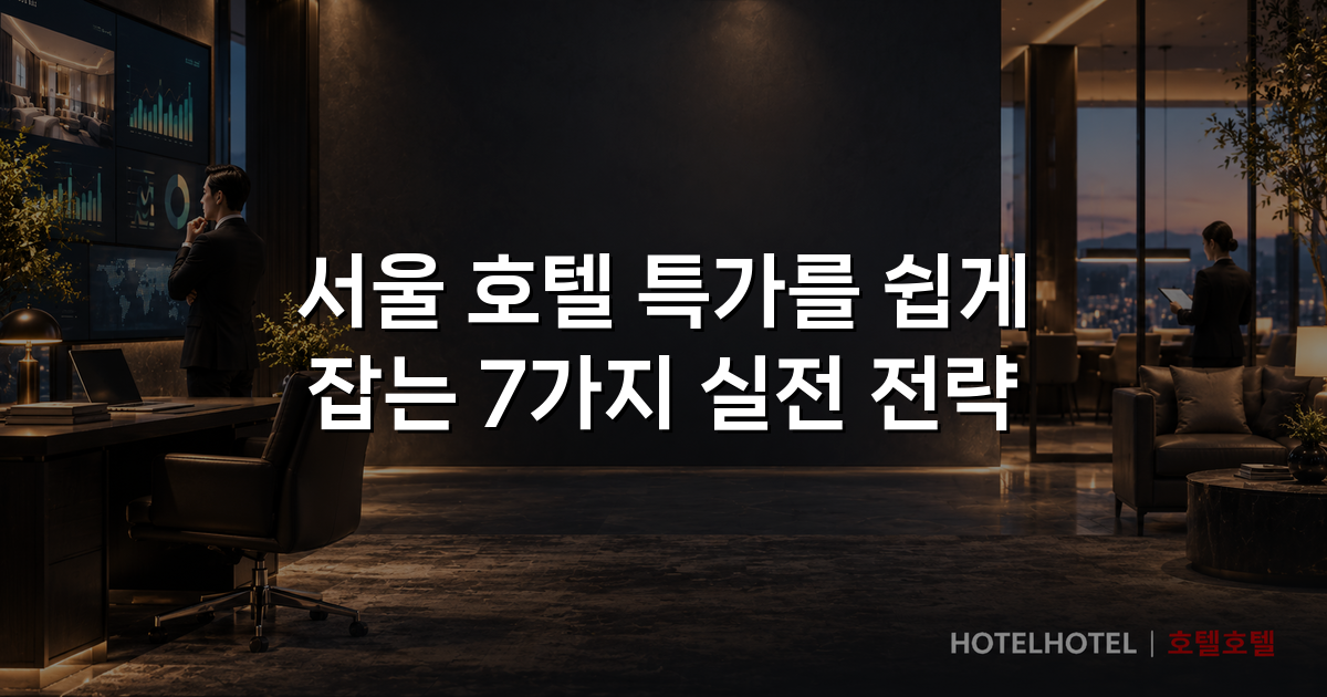 서울 호텔 특가를 쉽게 잡는 7가지 실전 전략