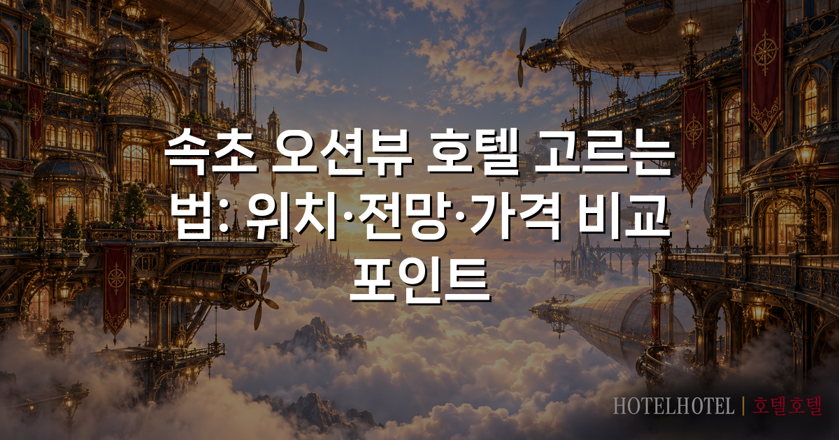 속초 오션뷰 호텔 고르는 법: 위치·전망·가격 비교 포인트