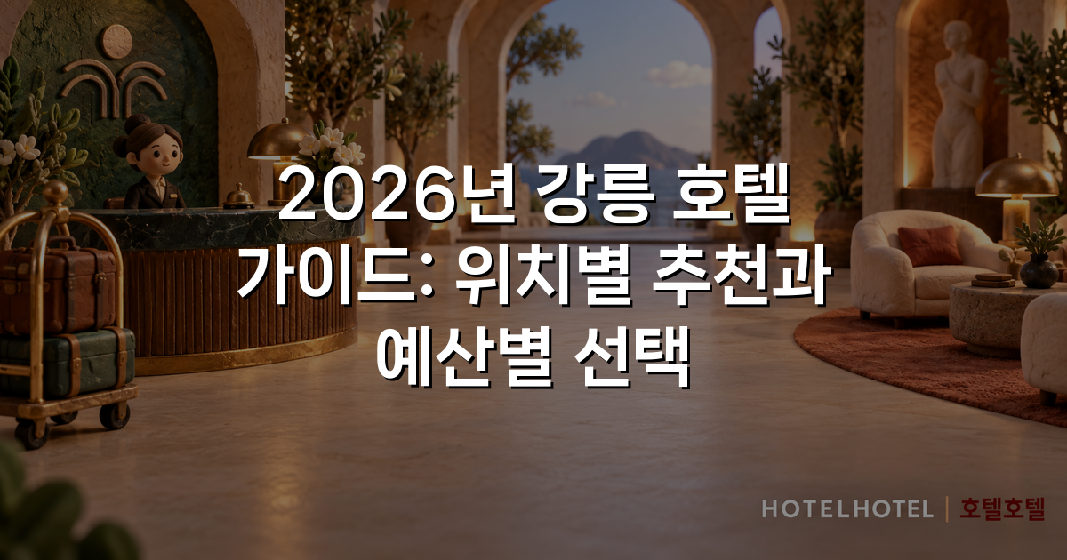 2026년 강릉 호텔 가이드: 위치별 추천과 예산별 선택